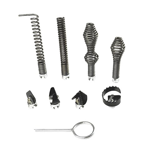 万清刀头管道疏通机配件直径16mm弹簧螺纹头带钩不带钩疏通头