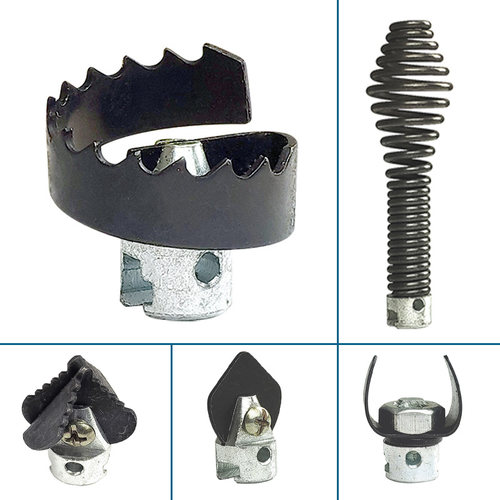 万清螺旋锯齿刀头下水管道疏通机配件接头16疏通机弹簧前端切割头