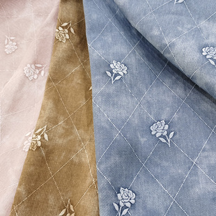 斜纹棉布料全棉面料胶印工艺外套服装料子裤裙棉布外套秋冬料时装