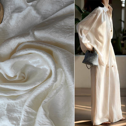 醋酸皱真醋酸皱肌理光泽布料面料