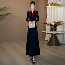 秋冬连衣裙女新款轻奢高级感气质显瘦长袖连身裙女假两件长裙1111