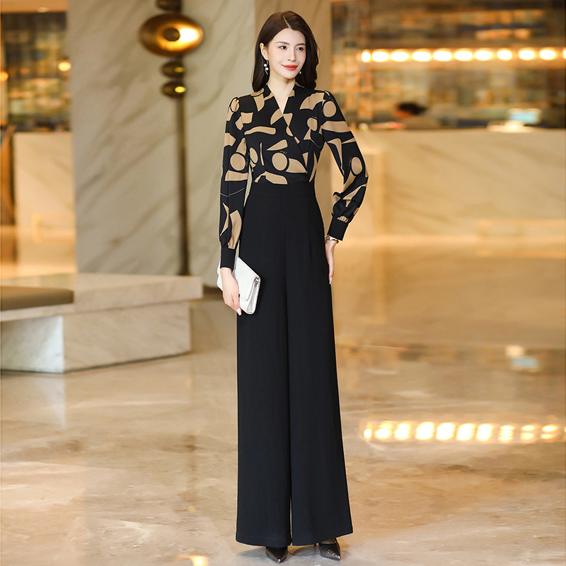 气质通勤衬衣式连体裤