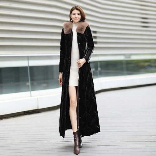 园子靓衣气质长款白鸭绒羽绒服