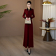 高级感气质显瘦秋季 正式 场合端庄连衣裙2025新款 假两件长裙女1107