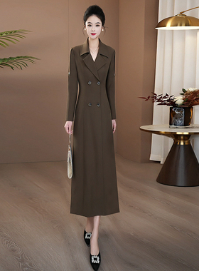 2025巨好看的风衣早秋独特超好看外套女款秋高端大气长款大衣3141