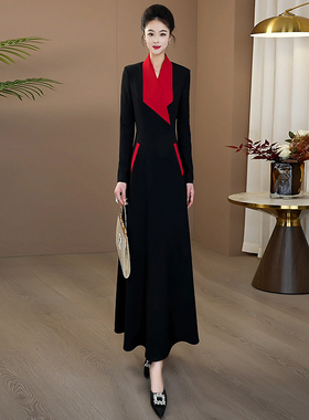 简单大方高级感穿搭长袖连衣裙秋装2026早春漂亮连衣裙气质185