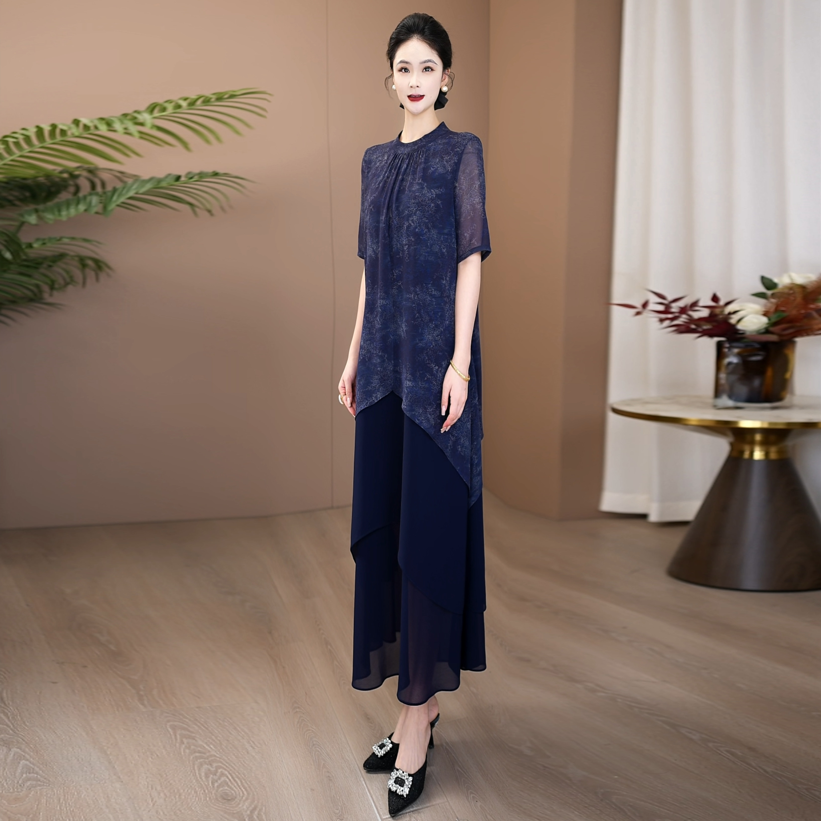 清仓高级感连衣裙女装夏2026新款气质显瘦花色长裙高端连身裙492