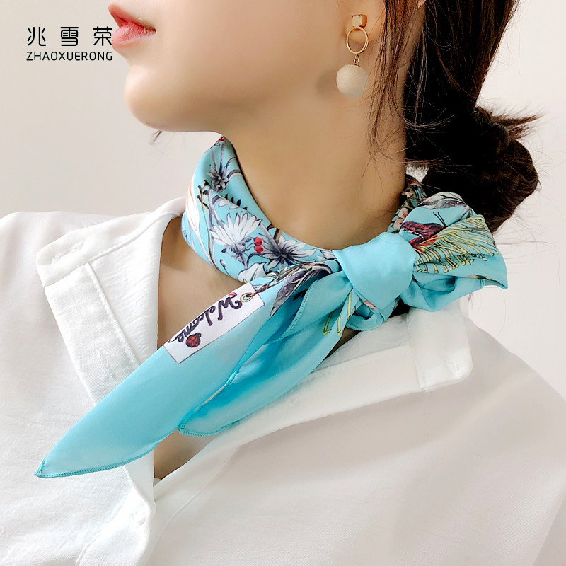 夏季方巾女韩版小领巾百搭新款2018文艺装饰多功能小清新小丝巾