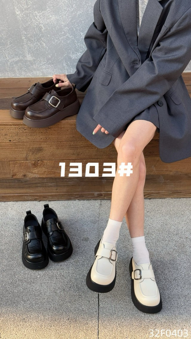 欧洲站2025春英伦风小皮鞋松糕厚底勃肯鞋单鞋一脚蹬乐福鞋女0403