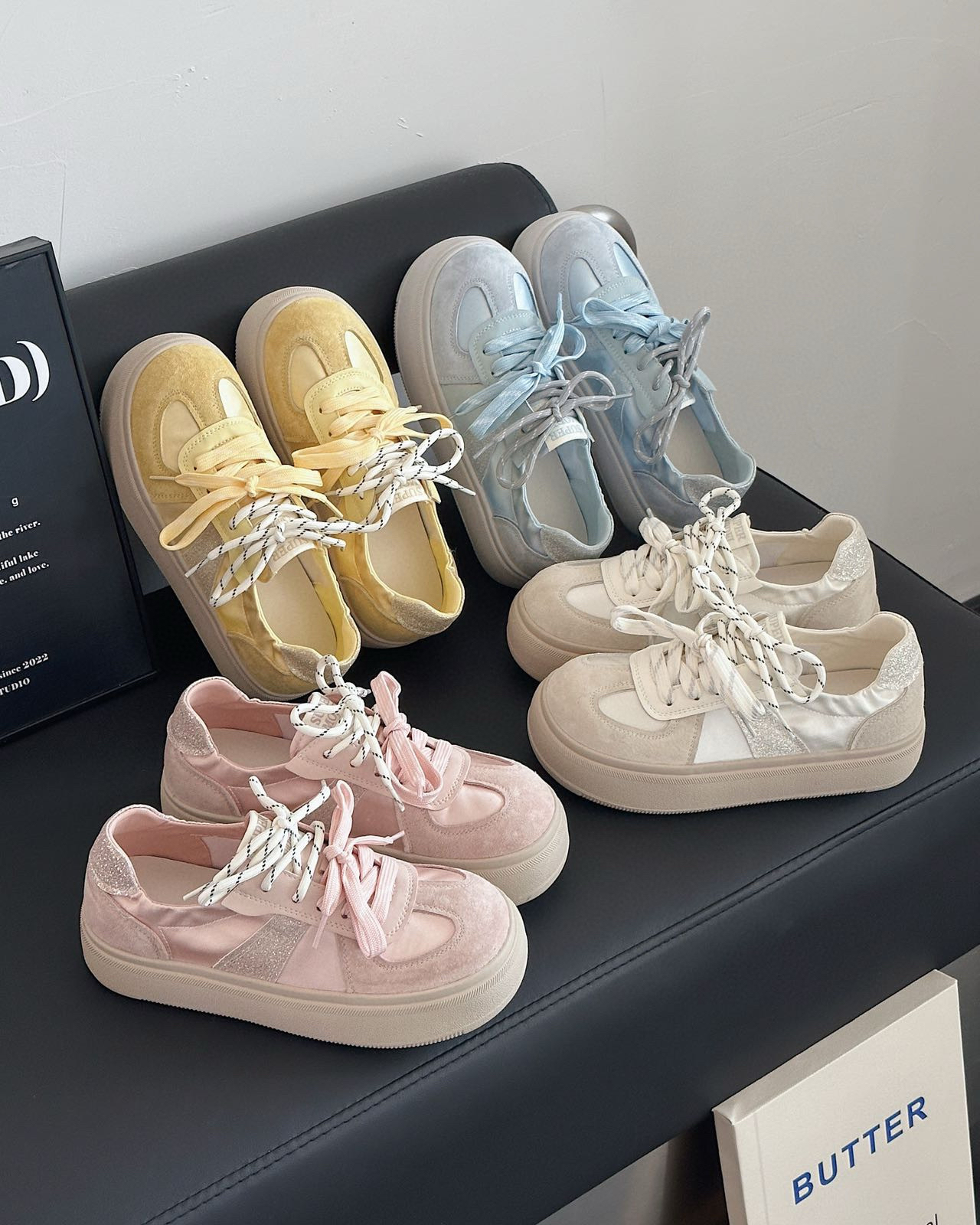 米新款2025春平底卡皮巴拉大头小白鞋休闲运动鞋板鞋德训鞋女607