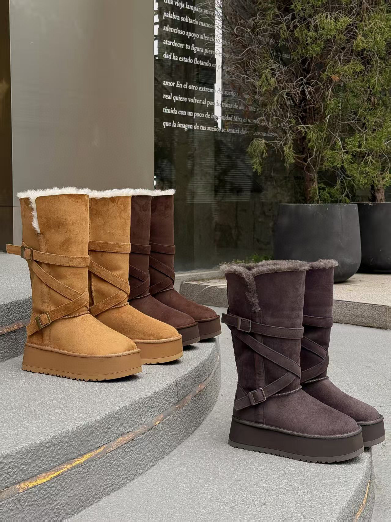 米新款2025秋冬英伦风高筒加绒切尔西舒适马丁靴保暖两穿雪地靴女