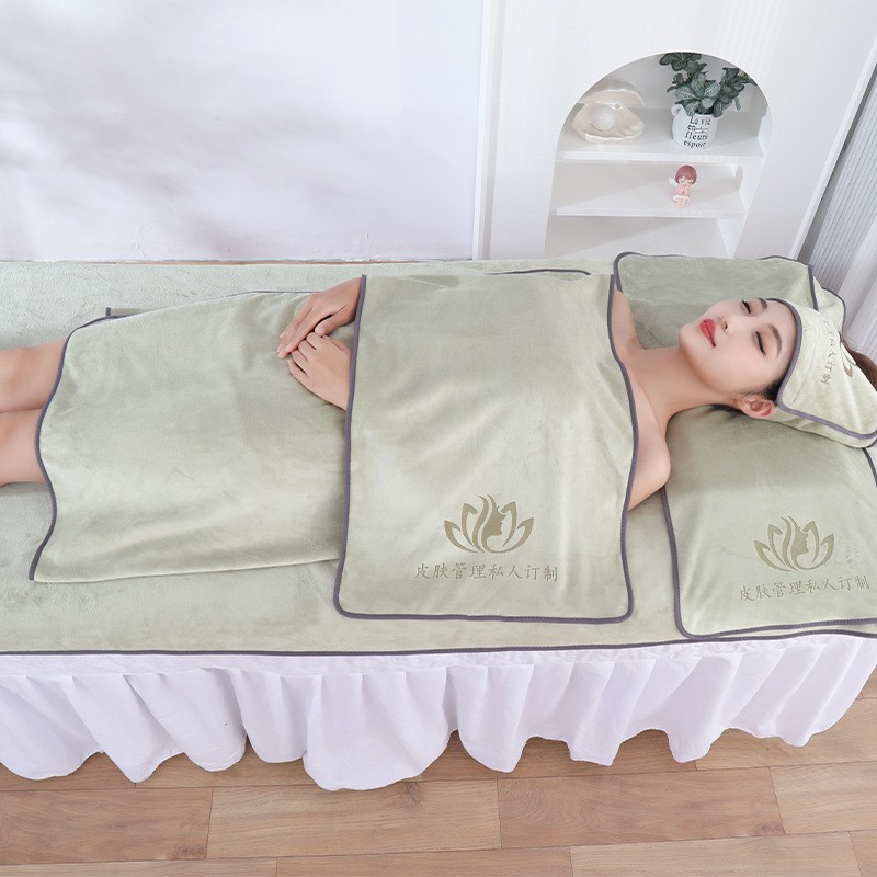 80x190带洞美容院毛巾皮肤管理铺床巾绣字定制刻字柔软亲肤超实用