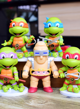 可动 忍者神龟TMNT公仔手办忍者龟儿童玩具蛋糕装饰摆件模型礼物