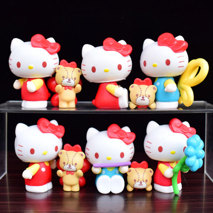HelloKitty摆件凯蒂猫盲盒公仔蛋糕装饰KT猫手办儿童卡通玩偶礼物