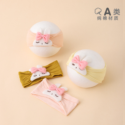宝宝春秋季薄款小兔护囟门帽