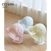 可爱宝宝遮阳盆帽婴儿防晒薄款 新款 渔夫帽潮 韩版 儿童帽子春秋夏季