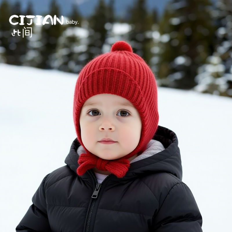 宝宝帽子新款秋冬季韩版纯色护耳