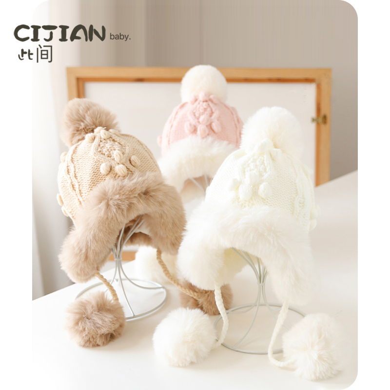 宝宝毛线秋冬季超萌套头帽