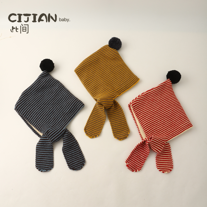 儿童帽子围巾一体秋冬季保暖