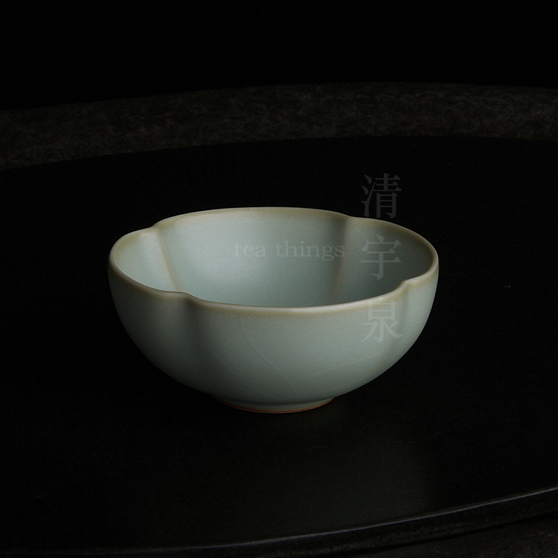 台湾柏采汝窑茶杯粉青柏采窑四喜