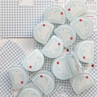 小红书同款果冻兔兔夹亚克力pp夹简约小清新学生便签试卷手账夹子便签夹可爱高颜值卡通便签贴文件夹