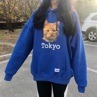 cec240外套 胖mm300斤连帽卫衣慵懒风加绒学生ins秋季 宽松大码 女装