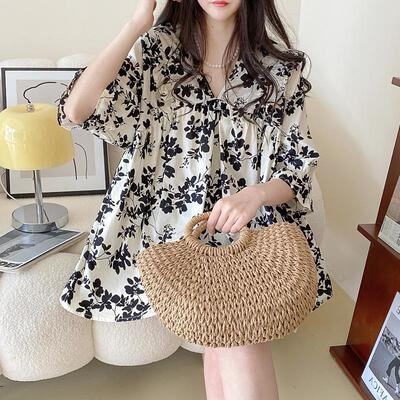 大码300斤荷叶边甜美娃娃衫上衣