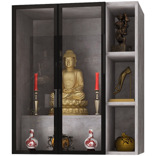 佛龛吊柜带门简约神龛财神爷供奉桌关公神像佛柜现代家用菩萨供桌