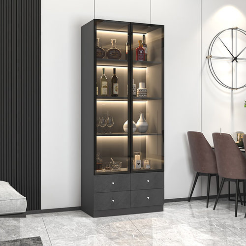 北欧简约玻璃酒柜现代电视单门