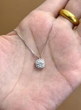 【闪耀心魄】JUNLA 设计师款 s925纯银满钻方糖项链轻奢百搭颈链