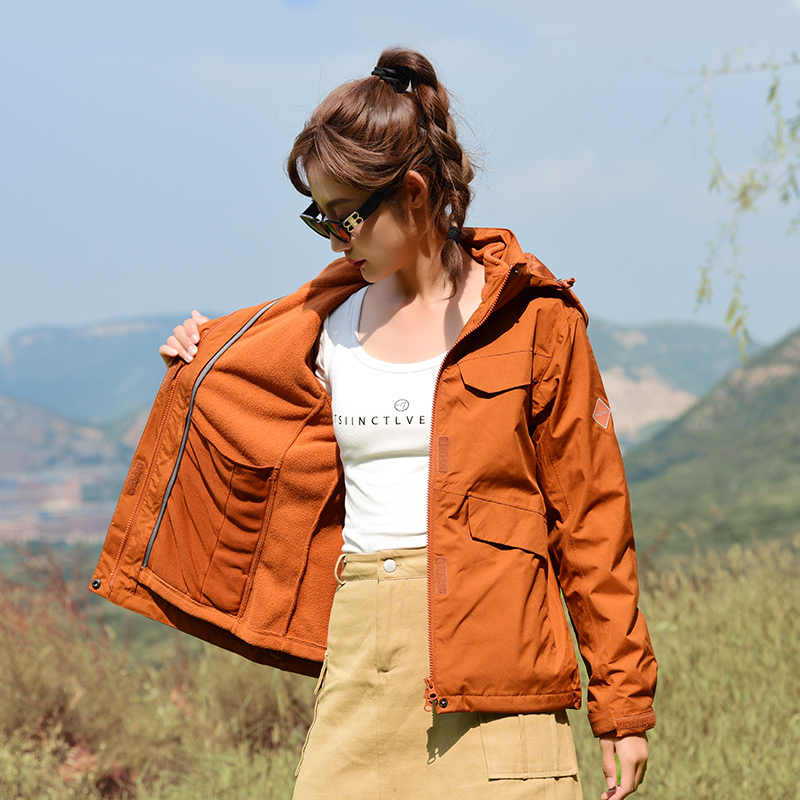 探拓防风防水可拆卸三合一冲锋衣