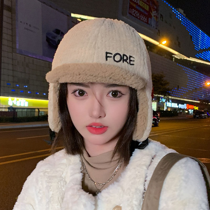 帽子女士秋冬骑车加绒保暖护耳防风雷锋帽冬天韩版百搭简约包头帽