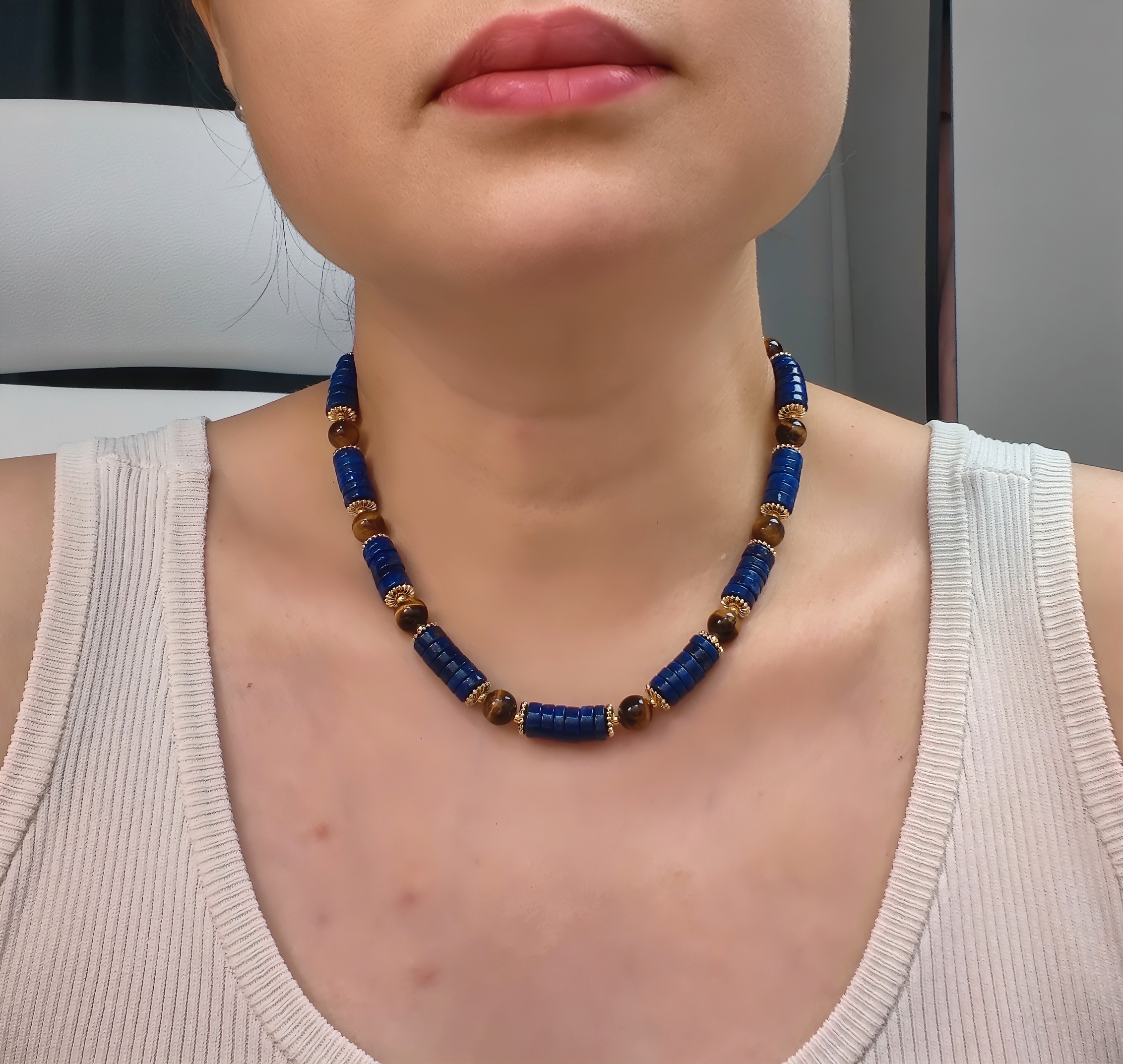 青金虎眼石项链