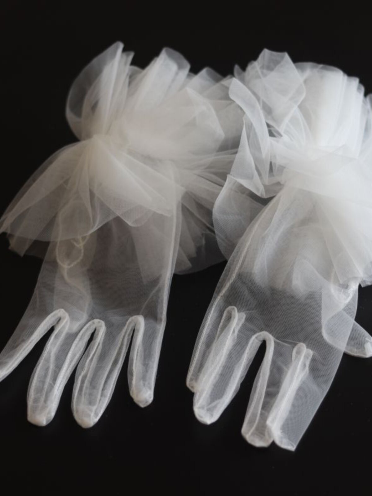 포레스트 스타일 슈퍼 요정 신부 웨딩 드레스 장갑 꽃 메쉬 흰색 짧은 사진 스튜디오 여행 사진 사진 장갑