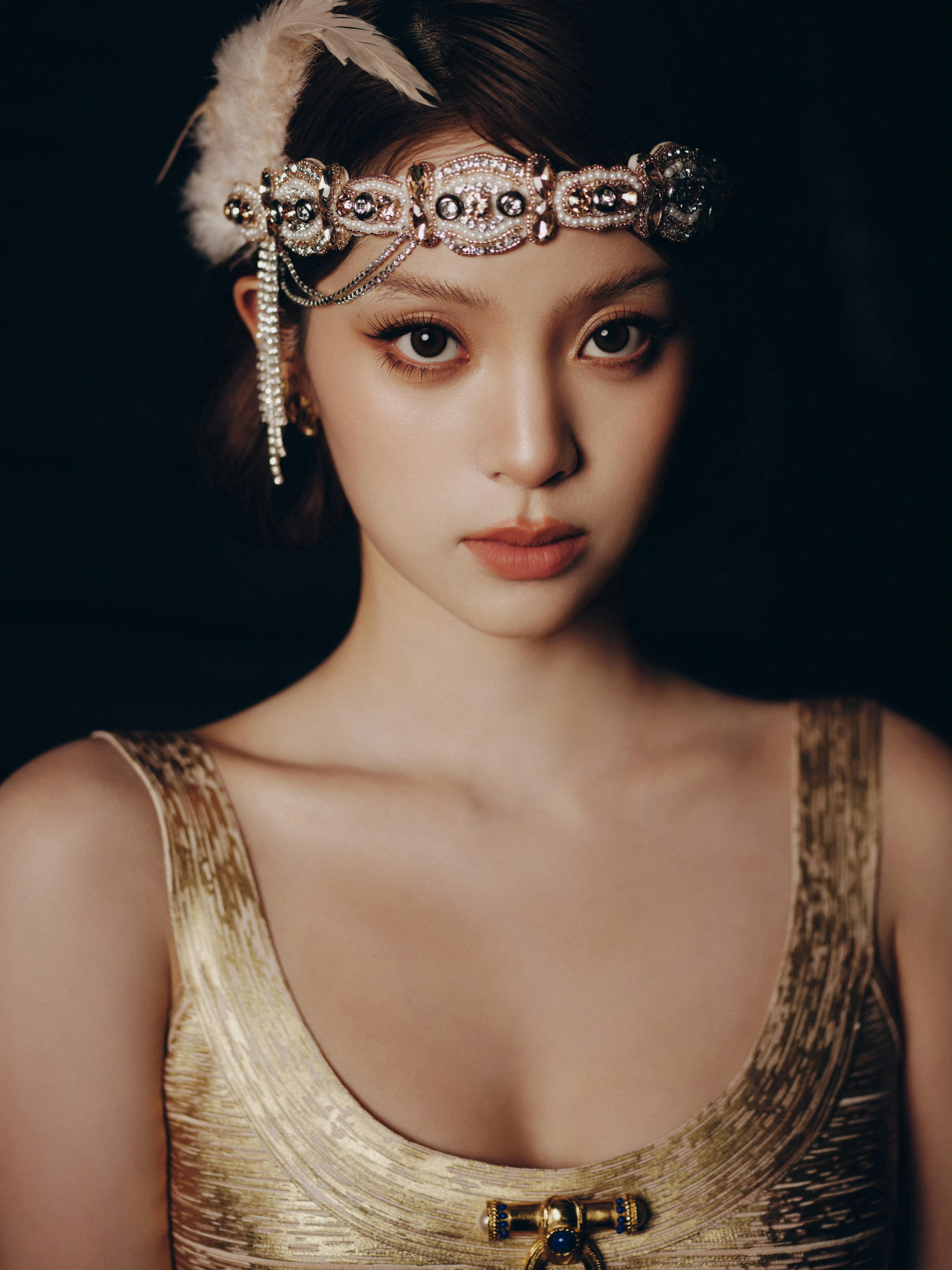 盖茨比复古金色羽毛发带