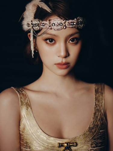 盖茨比复古金色羽毛发带