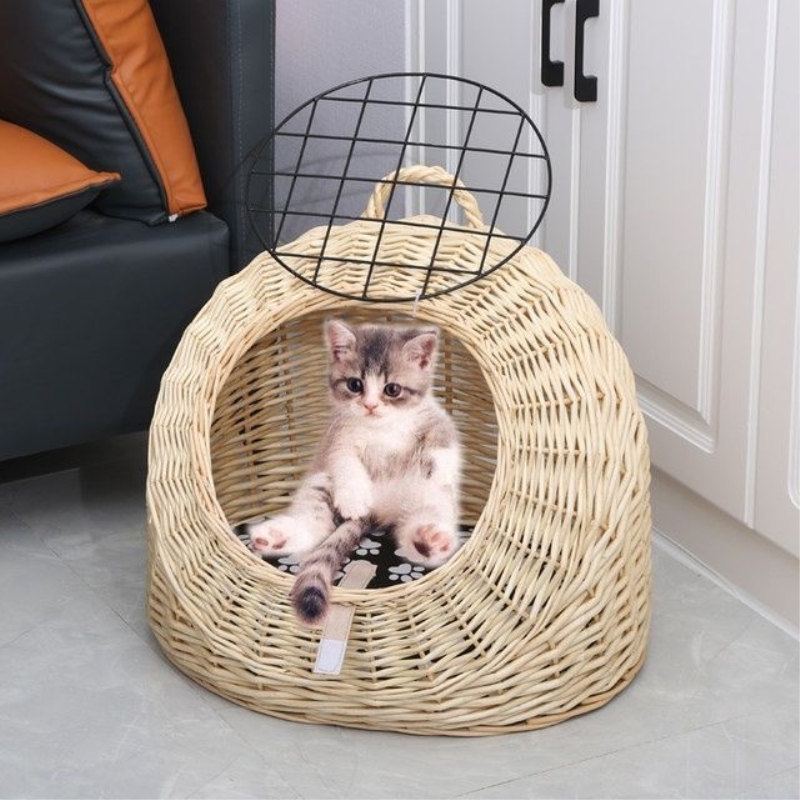 夏季猫窝藤编窝四季通用猫笼猫舍冬季猫咪窝网红猫窝宠物窝客拆洗