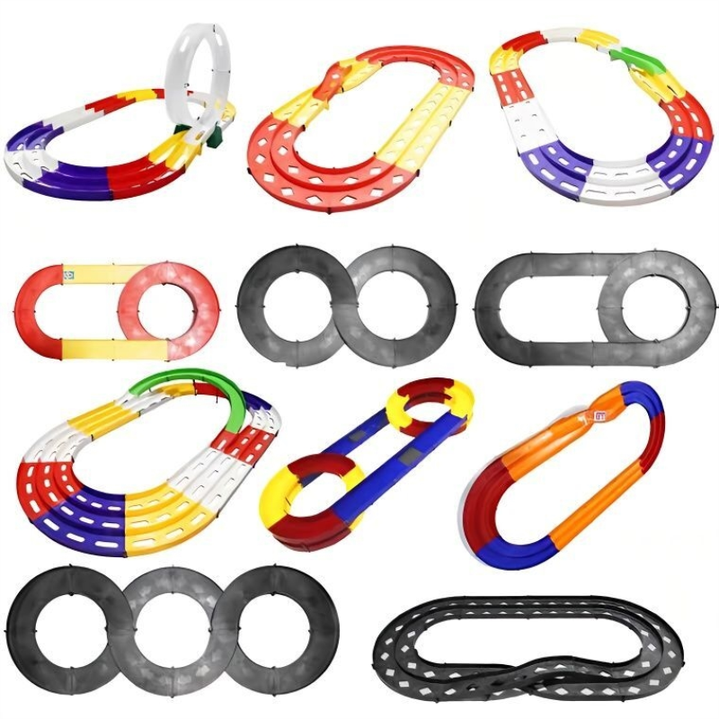 四驱兄弟四驱车赛道跑道家用彩色黑色单双轨三轨立交闪电飞龙轨道