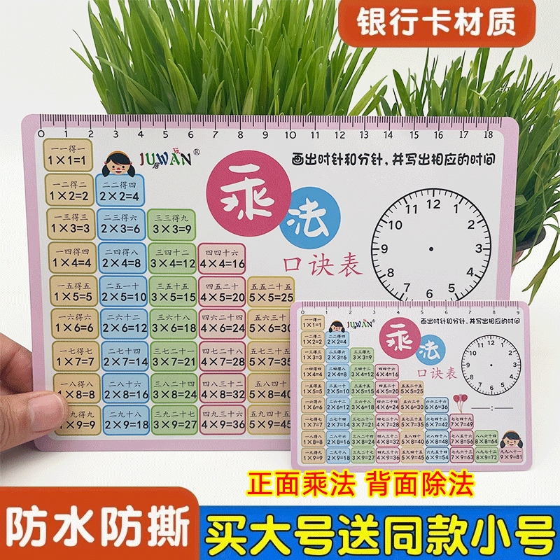 九九乘法口诀表卡片背诵神器99除法数学公式小学生二年级学习全套