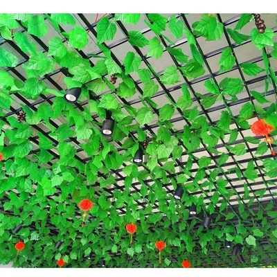 吊顶仿真葡萄叶绿藤条藤蔓树叶花藤装饰格栅藤蔓植物绿叶房顶装饰