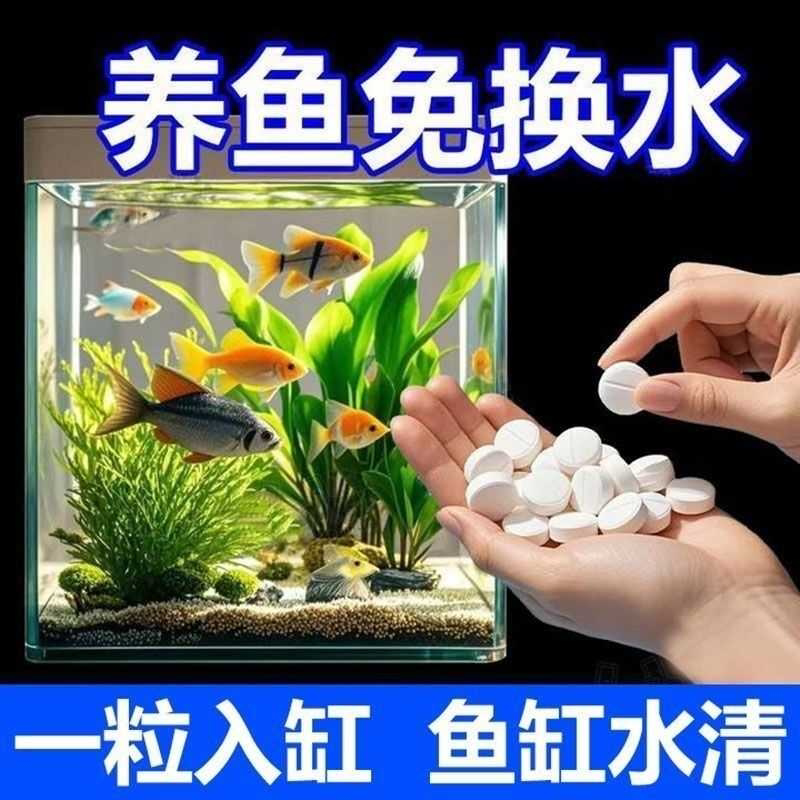 鱼缸净水片强效祛腥除臭去除浮藻分解鱼粪净化水质免过滤吸便器