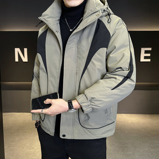 户外白鸭绒羽绒服男士冬季2025新款加厚极寒高充绒量面包服外套男