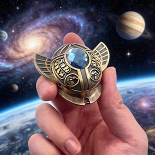 减压潮玩 圣甲虫宝石EDC解压玩具开甲磁力推牌指尖陀螺 古埃及