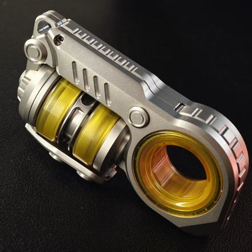 乐派震旦音叉甩蛋复合型指尖陀螺啪啪币推牌EDC解压玩具金属潮玩