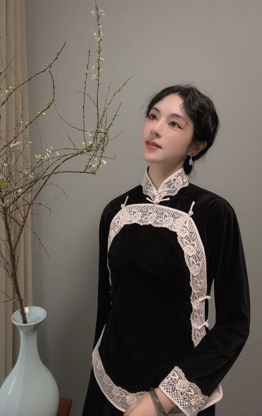 花筱鸳【小夜曲】中式复古书卷气学生民国风双襟林徽因上衣