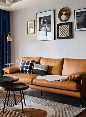 北欧沙发大小户型loft半躺风简约后现代直排三人位颜值主义沙发