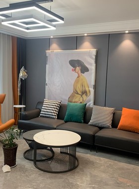 北欧意式极简沙发轻奢现代简约客厅三人位大小户型乳胶科技布沙发