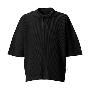 帽衫 三宅褶皱男装 圆领短袖 夏季 早秋卫衣套头外套日系JK127 新款