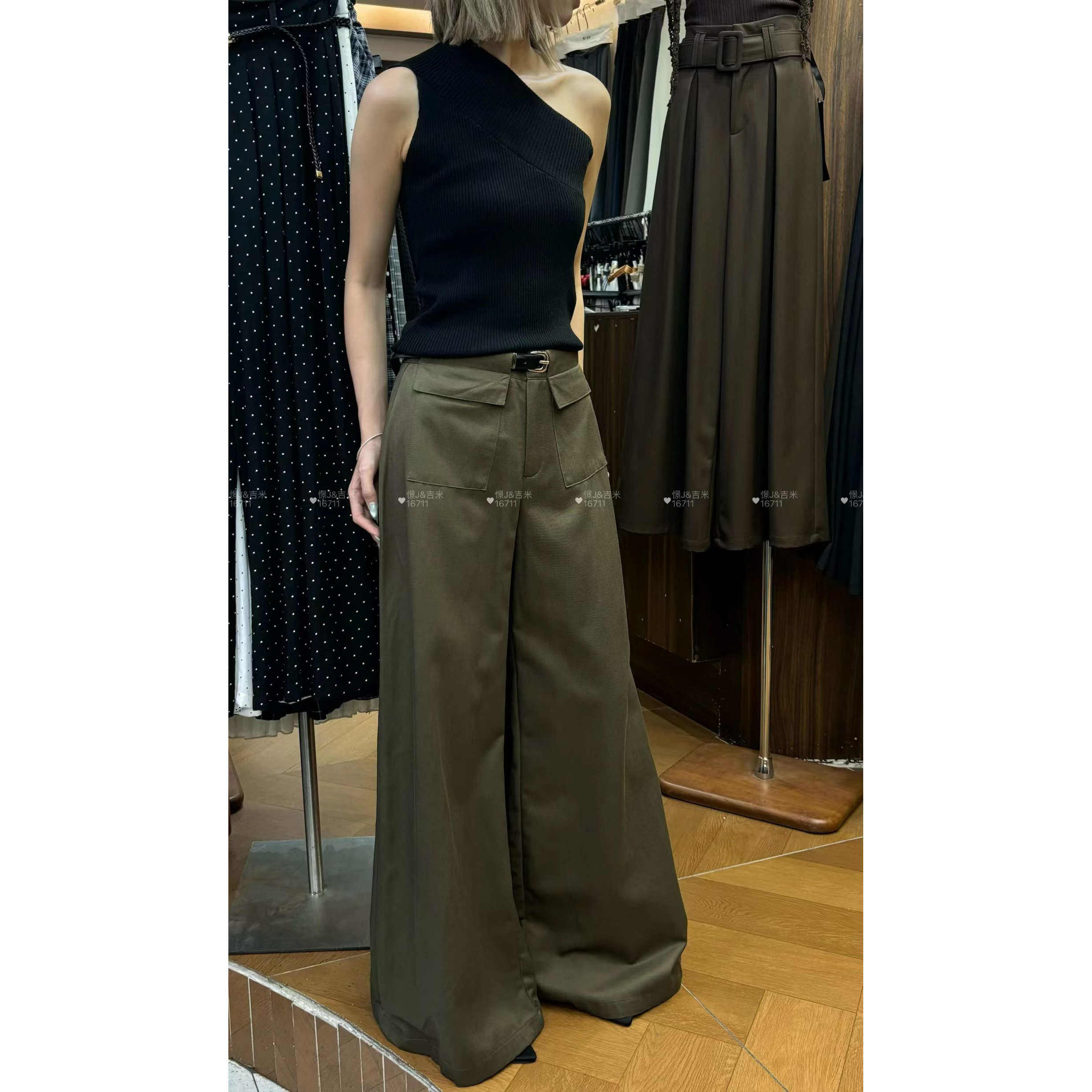 高腰西装工装阔腿裤女秋季新品休闲裤显瘦百搭垂感通勤松弛感裤子