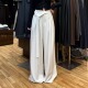 绑带春夏季 裙女阔腿裤 韩版 高腰简约白色垮裤 西装 裤 垂感宽松拖地裤